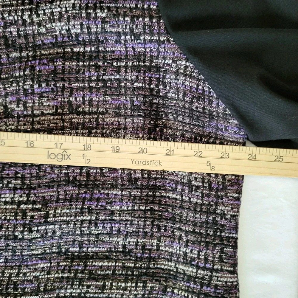 Chico's Size 3 (US 16) Metallic Tweed Open Front Blazer – Black Purple Jacket